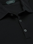 INCOTEX - Slim-Fit Cotton-Piqué Polo Shirt - Black