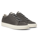 Brunello Cucinelli - Leather-Trimmed Nubuck Sneakers - Men - Gray