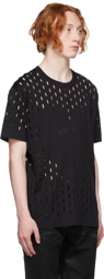 Givenchy Black Slashed Heart Gothic Logo T-Shirt