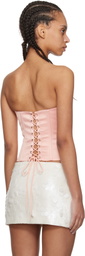 GUIZIO Pink Satin Corset Top