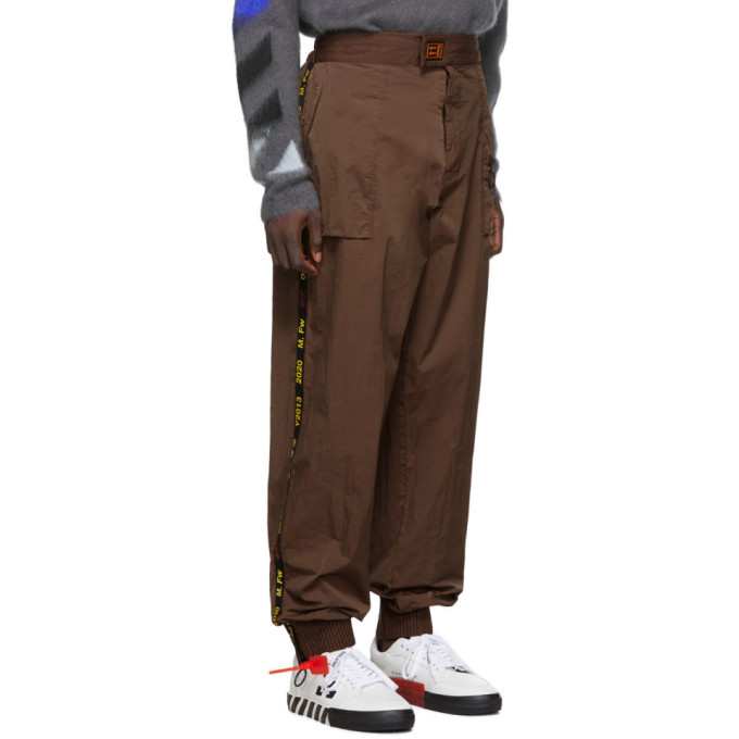 Off-White Brown Nylon Track Pants Off-White