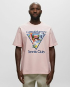 Casablanca La Joueuse Printed T Shirt Pink - Mens - Shortsleeves