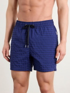 Onia - Straight-Leg Mid-Length Checked Swim Shorts - Blue
