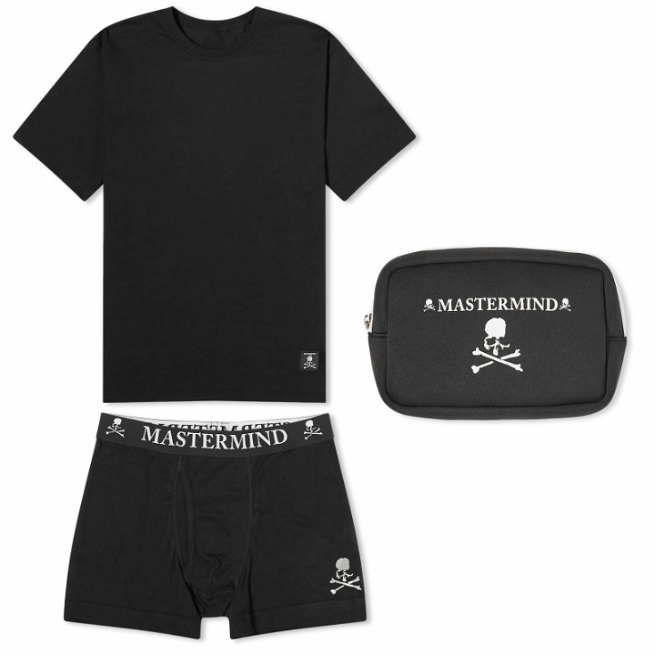 Photo: MASTERMIND WORLD Men's Skull T-Shirt & Boxer Set in Black/Grey