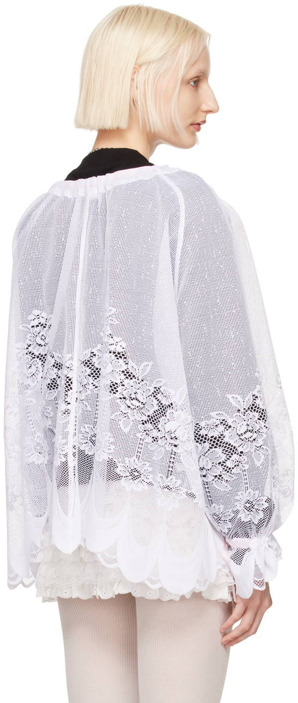 Yuhan Wang White Curtain Lace Blouse