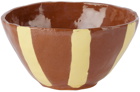 Harlie Brown Studio Terracotta & Yellow Stripe Delight Cereal & Dessert Bowl