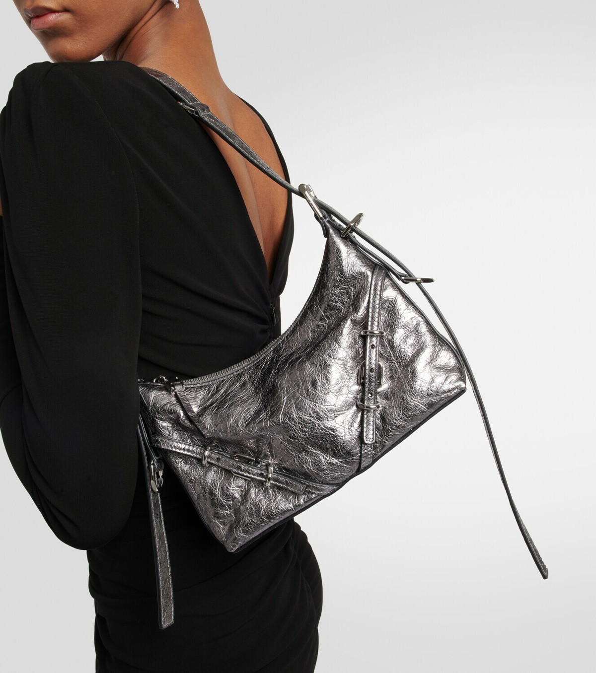 Givenchy Voyou Mini Leather Shoulder Bag Black