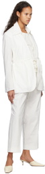 Subtle Le Nguyen White Collarless Jacket
