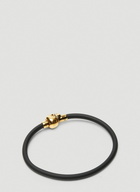 Skull Motif Cord Bracelet in Black