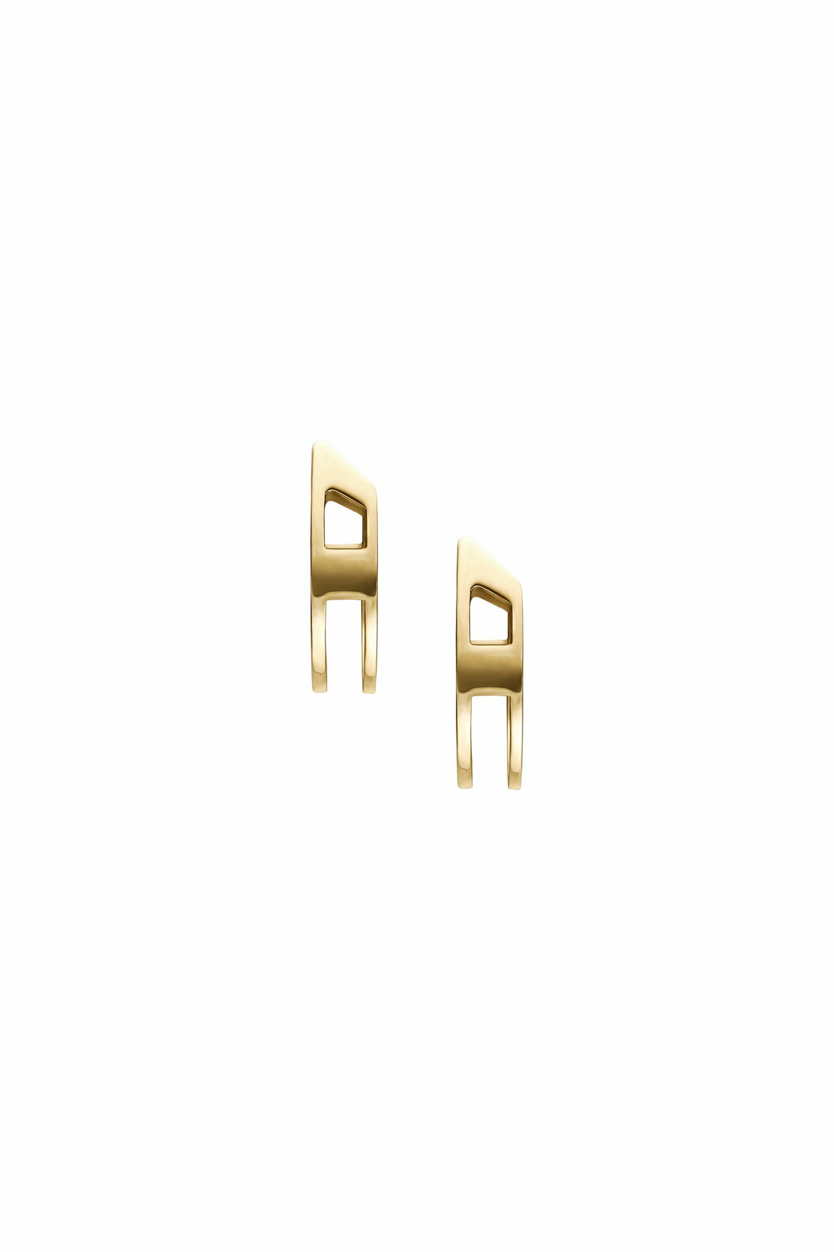 Diesel Gold-Tone Stainless Steel Hoop Earrings - Earrings - Unisex - Gold