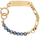IN GOLD WE TRUST PARIS SSENSE Exclusive Gold Chain & Pearl Bracelet