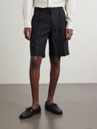 Rubinacci - Straight-Leg Pleated Linen Shorts - Black