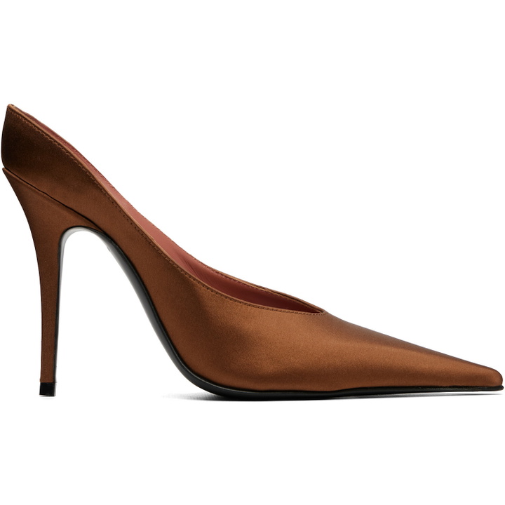 Photo: Amina Muaddi Brown Anok 105 Mule Heels