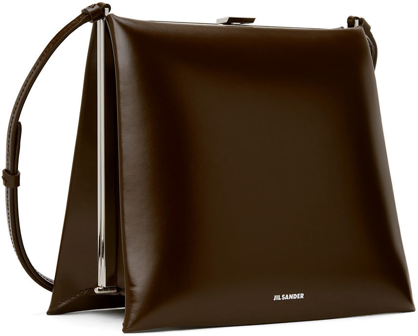 Jil Sander Brown Small Trace Shoulder Bag Jil Sander