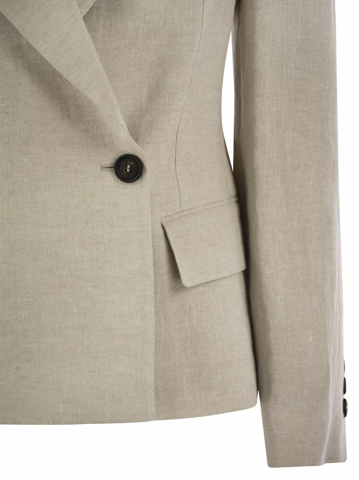 スーツ BRUNELLO CUCINELLI Sparkling linen canvas jacket with jewell Brunello Cucinelli Sparkling Linen Canvas Jacket With