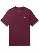 Nike - Logo-Embroidered Cotton-Jersey T-Shirt - Burgundy