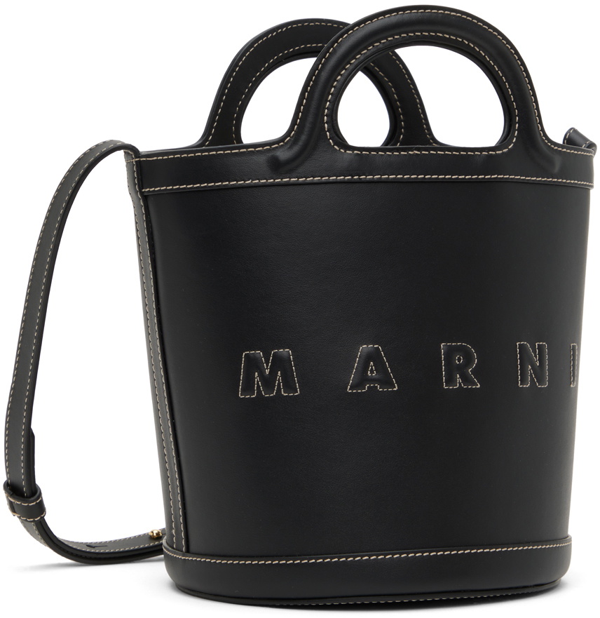 Marni Black Mini Tropicalia Bucket Bag