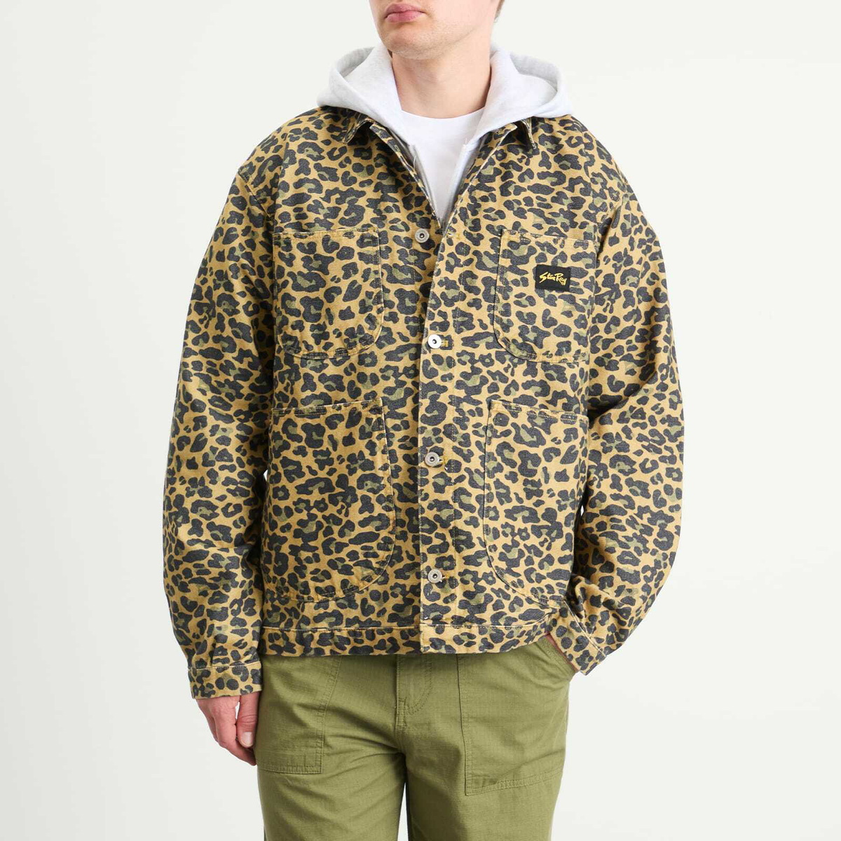 Stan Ray Men's Coverall Jacket in Washed Leopard Camo Duck