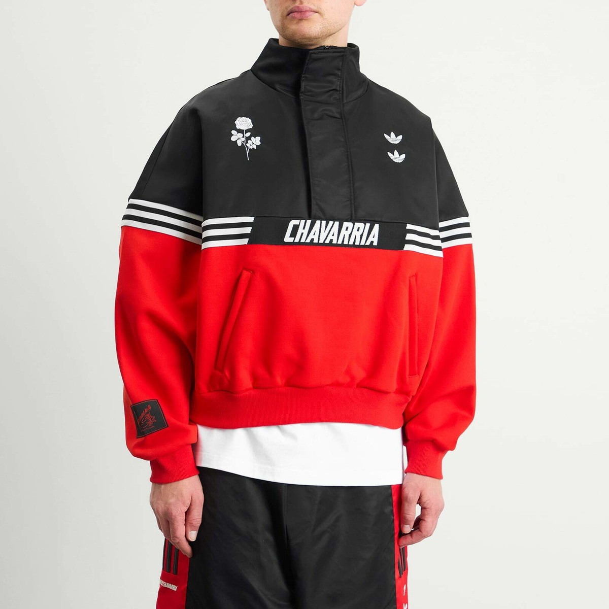Adidas x Willy Chavarria Gomez Half Zip in Black/Red