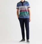 Missoni - Striped Space-Dyed Crochet-Knit Cotton Polo Shirt - Blue