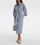 Brunello Cucinelli Striped cotton and silk shirt dress