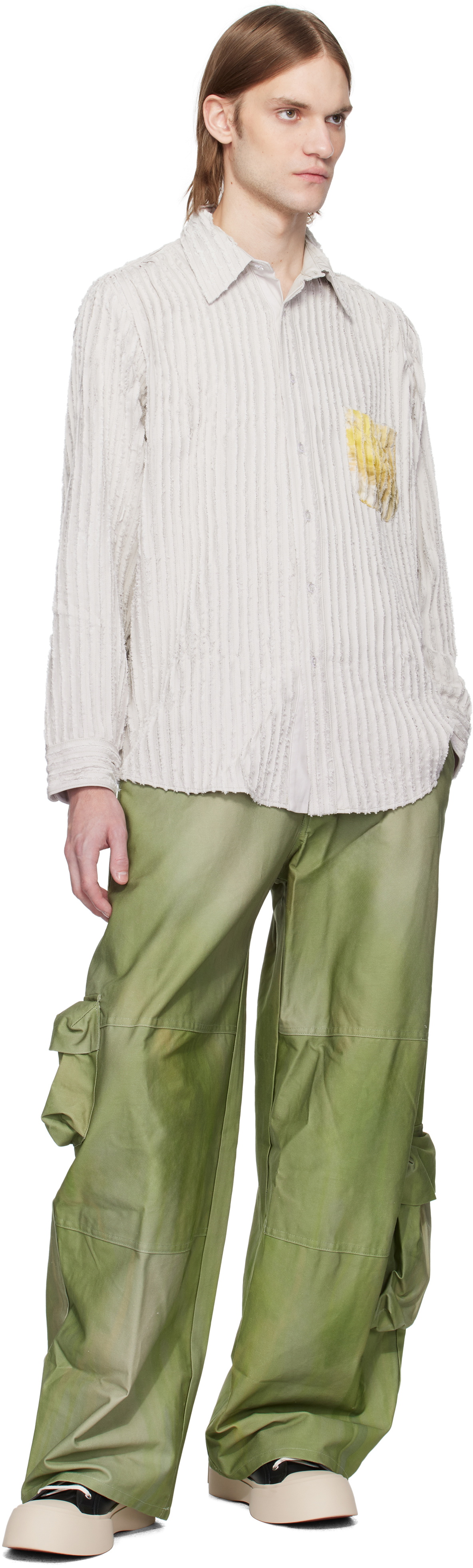 Collina Strada Gray Flower Drip Convention Shirt