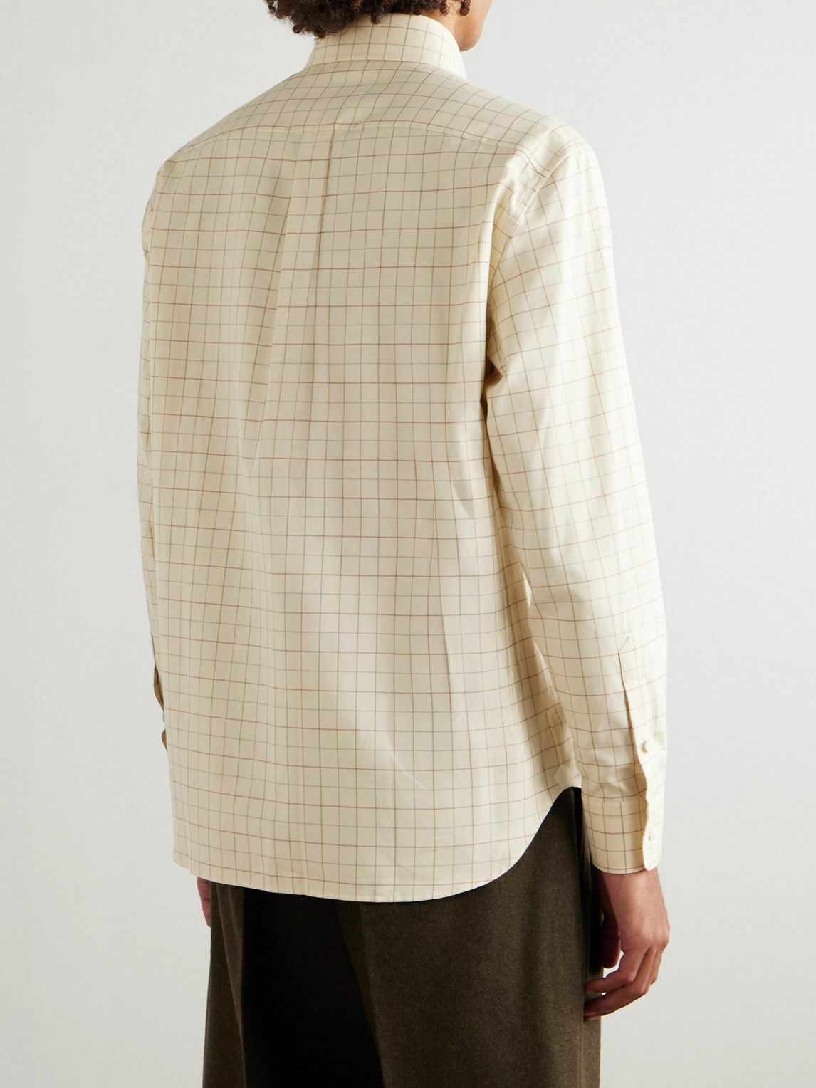 Loro Piana - Elia Button Down-Collar Checked Cotton Shirt - Neutrals