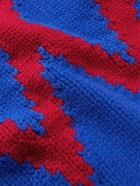 JW Anderson - Logo-Intarsia Wool Hoodie - Blue