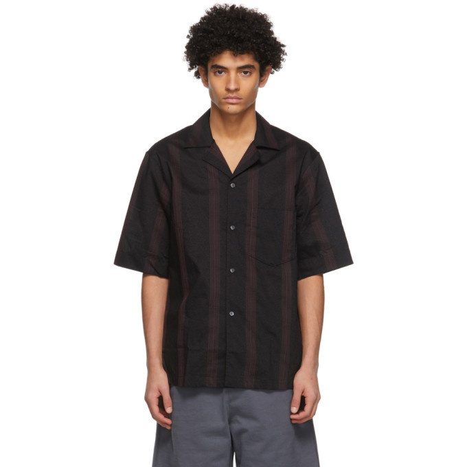 Photo: Acne Studios Black and Red Striped Short Sleeve Shirt