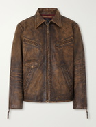 RRL - Distressed Leather Jacket - Brown