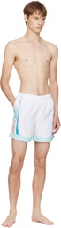 Casablanca Blue & White Logo Swim Shorts