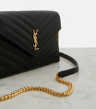 Saint Laurent Cassandre leather wallet on chain