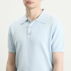 Casablanca Men's Pointelle Monogram Polo in Blue