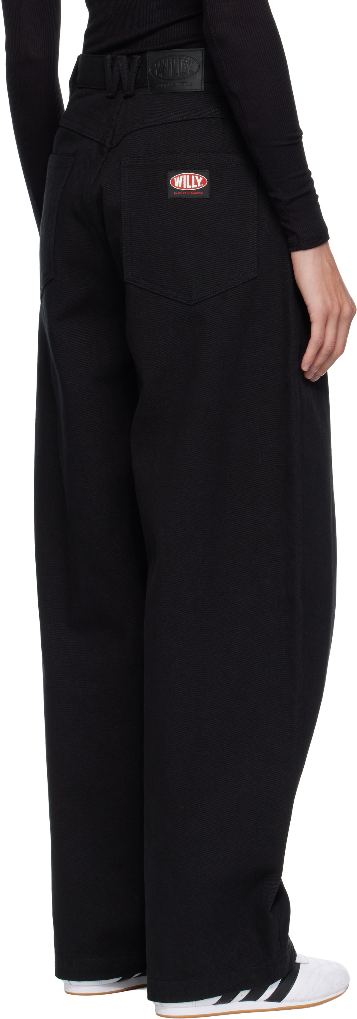 WILLY CHAVARRIA Black Tapered Bad Girl Jeans