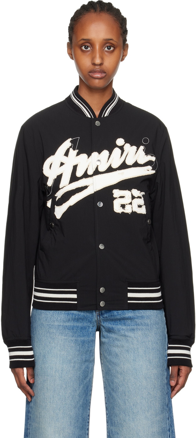 AMIRI Black Shrunken Bomber Jacket Amiri