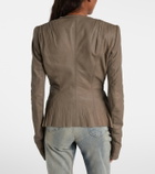 Rick Owens Hollywood virgin wool-trimmed leather blazer