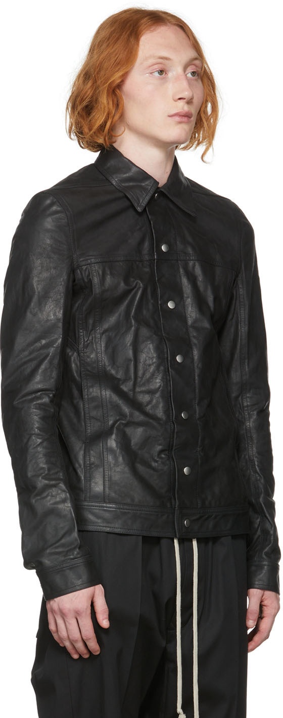 Rick Owens Black Leather Jacket Rick Owens