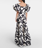 Rebecca Vallance Pompidou printed taffeta maxi dress