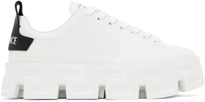 Photo: Versace White Greca Portico Strap Sneakers