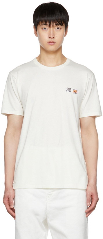 Photo: Maison Kitsuné Off-White Double Fox Head T-Shirt