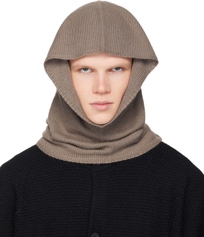 Photo: HOMME PLISSÉ ISSEY MIYAKE Taupe Cashmere Winter Gear Snood