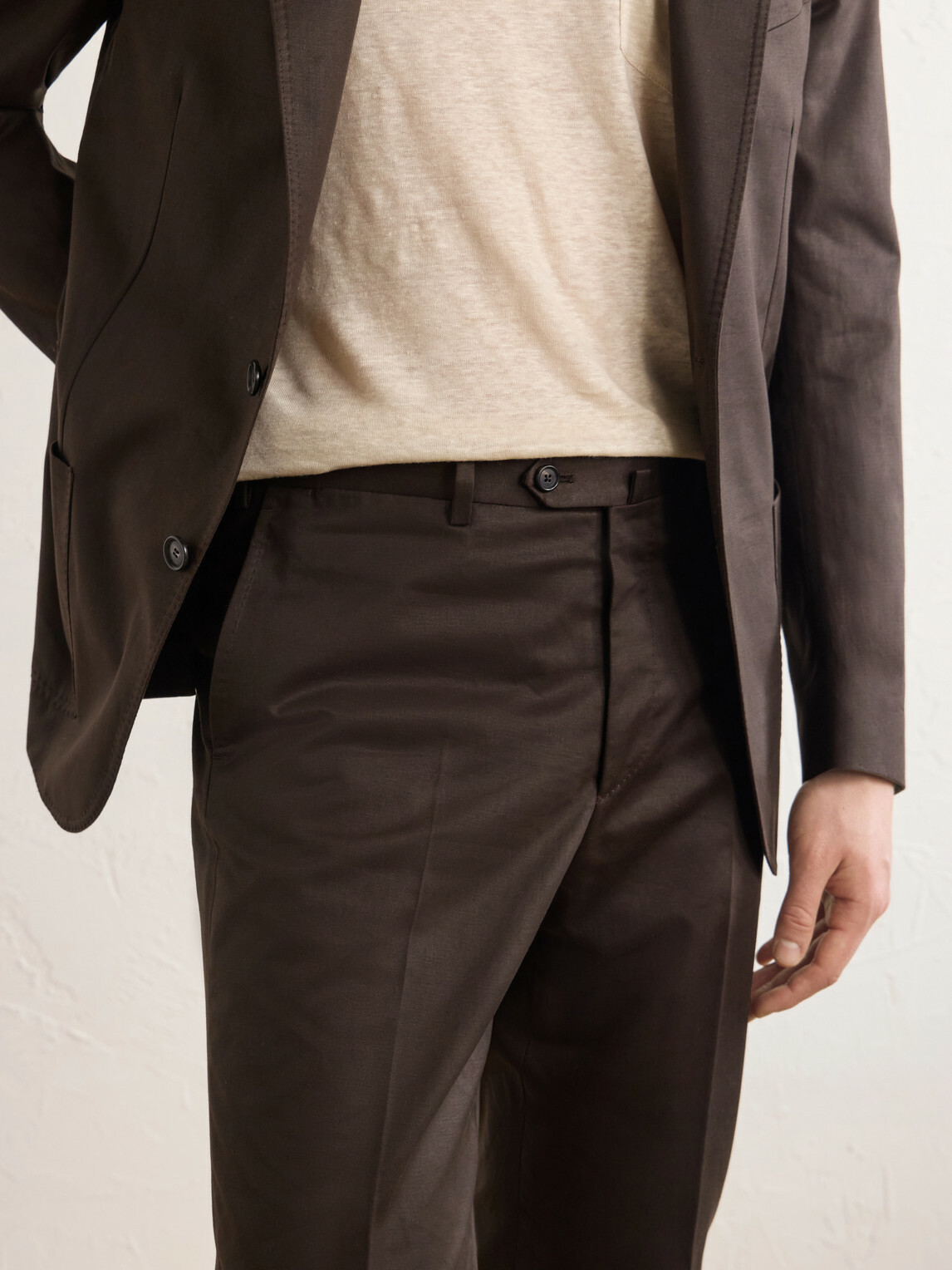 De Petrillo - Tapered Cotton-Twill Suit Trousers - Brown