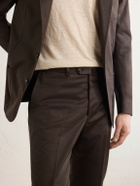 De Petrillo - Tapered Cotton-Twill Suit Trousers - Brown