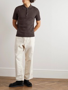 Barena - Marco Ribbed Linen and Cotton-Blend Jersey Polo Shirt - Brown