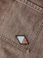 Bottega Veneta - Logo-Appliquéd Suede-Trimmed Denim Jacket - Brown