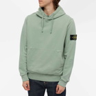 Stone Island Men's Brushed Cotton Popover Hoody in Sage