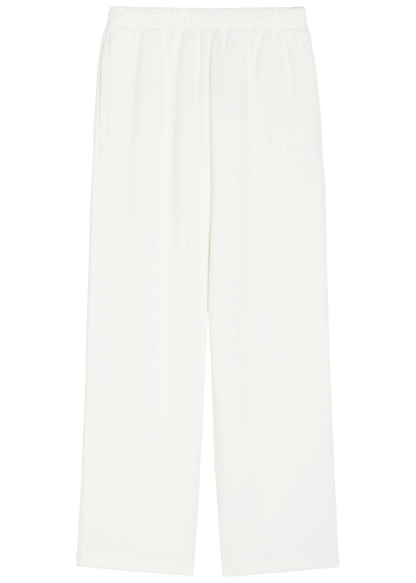 Photo: Skims Logo Straight-leg Cotton-blend Sweatpants Off White