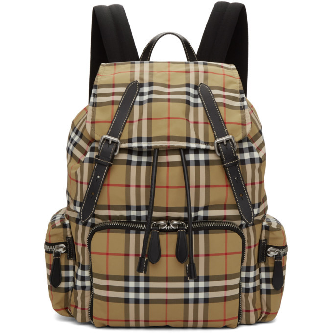 Burberry Yellow Vintage Check Backpack Burberry display picture 3