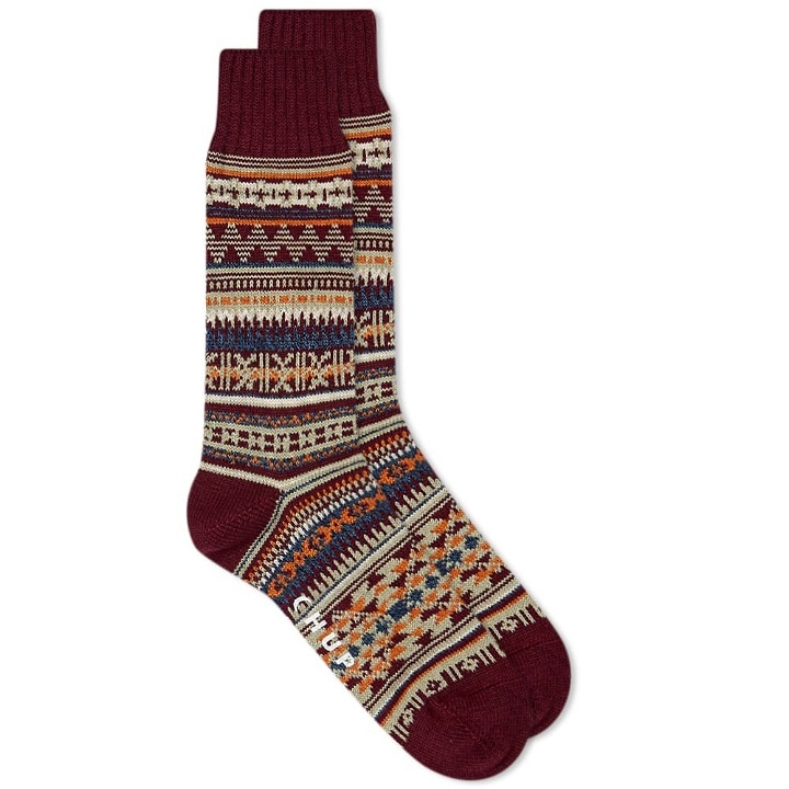 Photo: CHUP by Glen Clyde Company Indian Yell Sock in Garnet