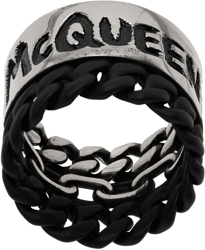 Photo: Alexander McQueen Silver & Black Graffiti Ring